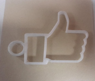 facebook hand keychain 3d print model - Mito3D