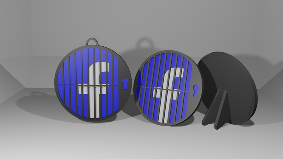 facebook jail badge ornament coaster funny banned beer bar drink koozie table glass cup kitchen counter gift 3d print model - Mito3D