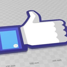 facebook wie Kunst Geschenk hand Freund sozial media 3d print model - Mito3D