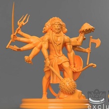 faced divine monkey - hanuman india indian hindu warrior god sla hinduism 3d print model - Mito3D