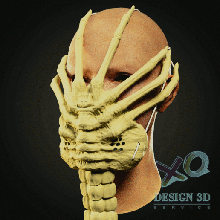 facehugger abrasacaras mask art 3d print model - Mito3D