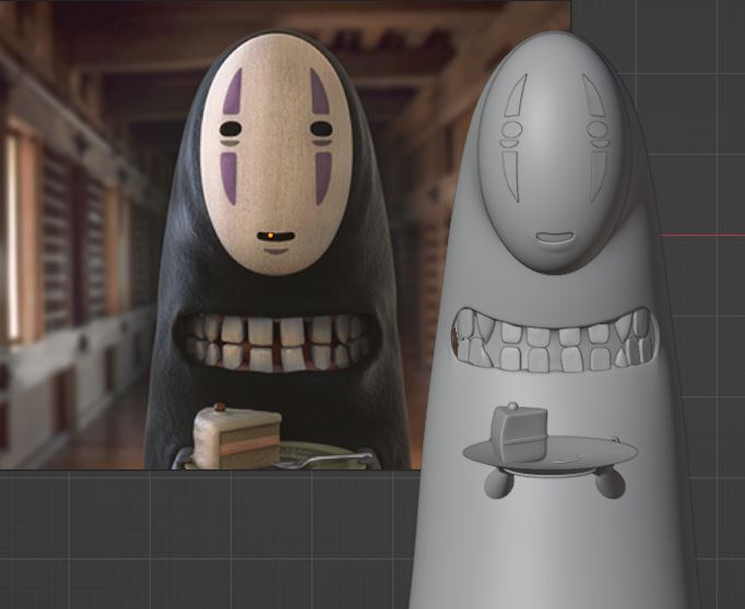 faceless - kaonashi chihiro's journey art kawaii cute espitiru ghibli studio 3D print model - Mito3D