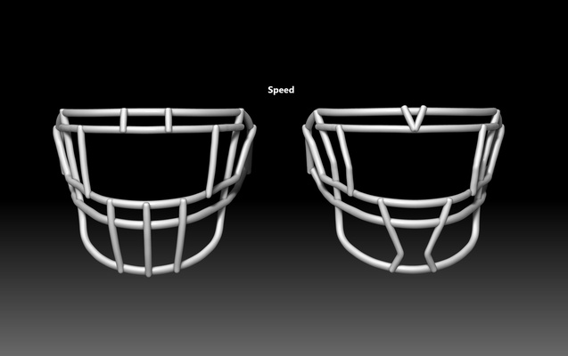 facemask pack 1 riddell speed helmet art nfl football speedflex schutt visor sport sports american 3d print model - Mito3D