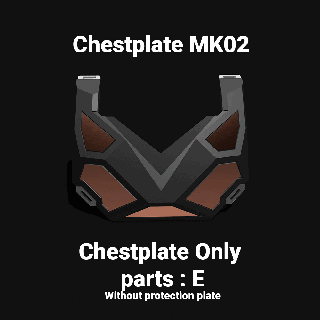 faceplate - part e chestplate mk02 science fiction sci fi sf front panel armor halloween cyberpunk cyber air soft airsoft cosplay paintball nerve 3d print model - Mito3D