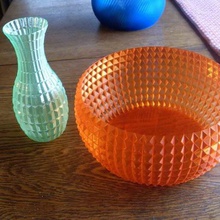 faceted bowl vase home decor mode spiralized bowls 3d print model - Mito3D