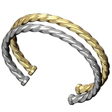 lapidado trançado fio manguito pulseira 3d impressão modelo joalheria imprimível ouro prata jóias esterlina trança corda cabo robusto cubano moda luxo 3d print model - Mito3D