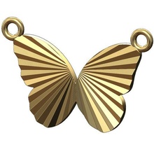 faceted butterfly silhouette pendant charm 3d print model nature fly animal caterpillar jewelry printable gold silver jewellery necklace bracelet simple sterling art elegant 3d print model - Mito3D