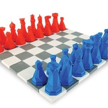 faceted chess set game 3d print model - Mito3D