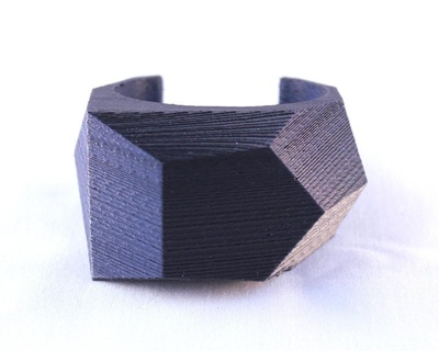 faceted cuff bracelet planes rock 3d print model - Mito3D