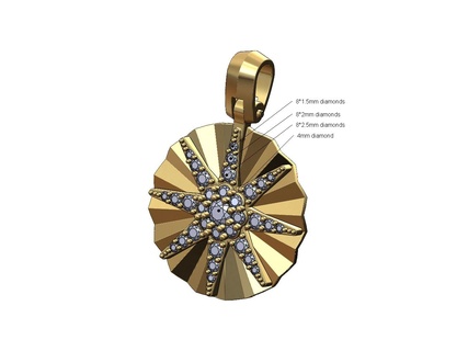 yönlü elmas 8 nokta star kolye cazibe 3d Yazdır model 3d print model - Mito3D