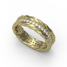 facettiert Diamant geflochten Draht Band Größen 6 7 8 3d drucken Modell Schmuck Ring druckbar Gold Silber Sterling flechten Seil 3d print model - Mito3D