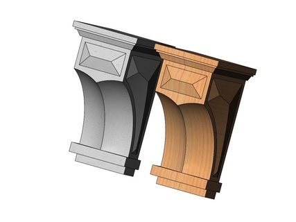 faceted mission corbel bracket 3d print model architectural decorative ornament decor wall cnc carving plaster moldings relief printable wood curve profile 3d print model - Mito3D