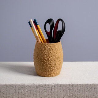 faceted pencil holder triangular vase mode slimprint Home desk organizer modern cup decor organization 3d print model - Mito3D