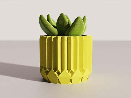 faceted pot plantersxcults geometric decorating 3d print model - Mito3D