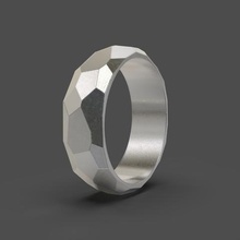 faceted ring jewelry rough contemporaryjewelry minimalism silverring printable goldenring jewelrydesign 3d print model - Mito3D