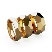 sfaccettato nozze squillare 6 8 10mm gioielleria oro design cad gioiello 3d print model - Mito3D