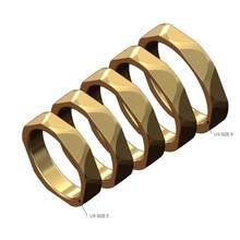 Facetten Mode Band Größen 5to9 3d drucken Modell Schmuck facettiert Ring druckbar Gold silve stapelbar Stapler geometrisch 3d print model - Mito3D