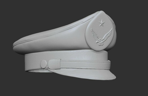 matière casquette femelle militaire façade 3d print model - Mito3D