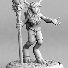 fae tiefling druid game dnd dungeons dragons figure gaming miniature miniatures tabletop wargaming toy accessories 3d print model - Mito3D