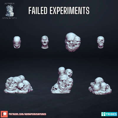 fallado experimentos pre supported juego horror zombi muerte calaveras dnd plaga cadáver decaer sombrío pila cráneos 3d print model - Mito3D