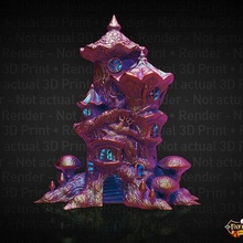 fairy dice tower - support free dicetower dice-tower support-free no-supports supportless fatesend fates-end rpg role-playing-game dnd dungeons-and-dragons fairyhouse building fairy-house architecture tabletop tabletop-games 3d print model - Mito3D