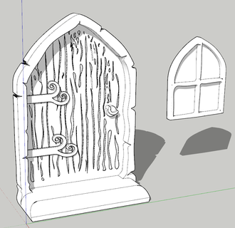 fairy door medieval hinges Home outdoor garden activities 3d print model - Mito3D