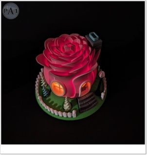 fairy house - valentine's day rose 3d print model - Mito3D