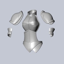 Fee Schwanz erza Scharlach Herz Kreuz Rüstung einstellen Kunst 3d printing Replik armor set Cosplay Kostüm Fantasie Anime scarlet fairy tail 3d print model - Mito3D
