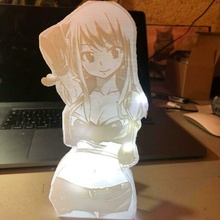 Fee Schwanz Manga Lithophanie Lampe trimmen Lithophan 3d print model - Mito3D