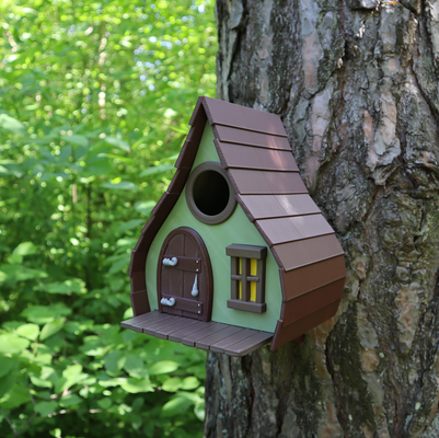 fiaba birdhouse casa toon uccello alimentatore troll vecchio buio fantasia cordwood 3d print model - Mito3D
