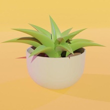 fake aloe succulent planter pot decor 3d print model - Mito3D