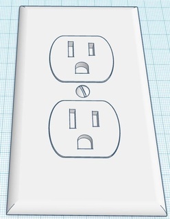 fake electric outlet plate gag joke gadget 3d print model - Mito3D