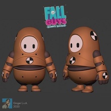 sonbahar beyler çökmek Ölçek kukla takım elbise Crashtestdummy oyun video oyunu eğlence Şirin şekil Fallguys 3d print model - Mito3D