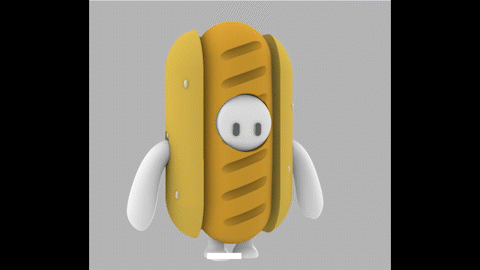 tomber mecs Hot dog costume jouet figure Jeu 3d outil art guerres étoiles disney dessin animé bandes dessinées Fallguys personnage aliments libre 3d print model - Mito3D