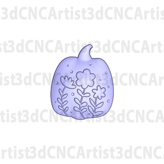fall pumpkin flowers v2 cnc mold making 3d printing craft molds chocolate bath bomb accessory embellishment sign cabachon magnets autumn print high poly silicone plaster resin 3d print model - Mito3D