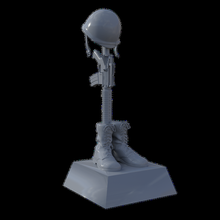 caído militares honra cair soldado 3d print model - Mito3D