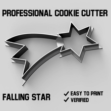 falling star cookie cutter cookiecutter food miracle christmas xmas 3d print model - Mito3D
