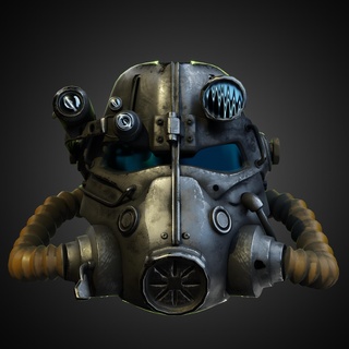 fallout 4 t-45 power armor helmet cosplay atomic video game print high poly toy miniature cosplayer art scan replica printable t45 robot bethesda 3d print model - Mito3D