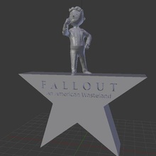 fallout hamilton crossover statue logo star vault boy decor 3d print model - Mito3D