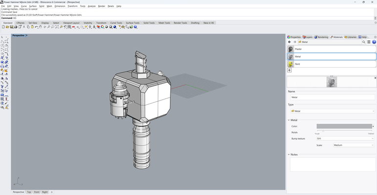 ricaduta mjolnir razzo martello puntello moda meraviglia mcu thor energia 3d print model - Mito3D