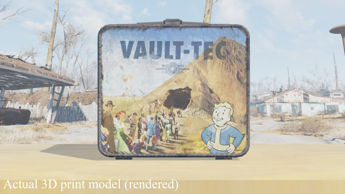 fallout vault-tec lunchbox printable graphic art box lunch game 3d print model - Mito3D