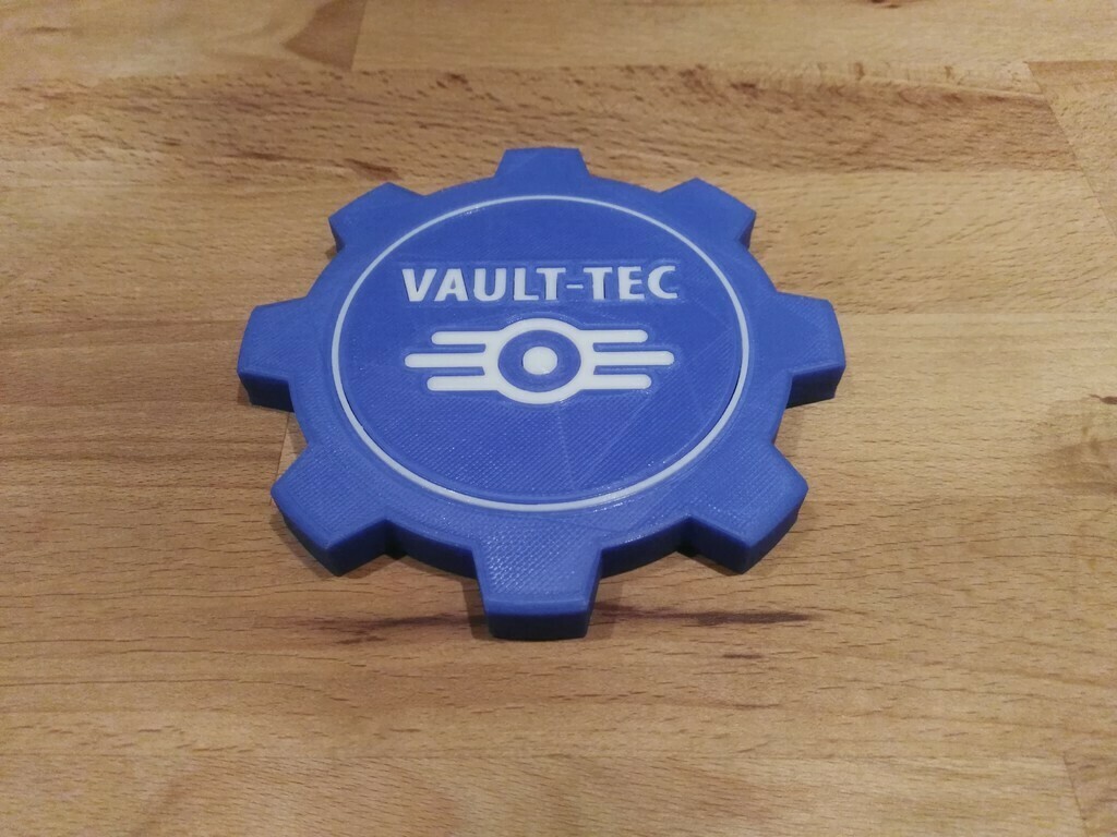 fallout vault tec coaster drink vault-tec kitchen dining 3D print model - Mito3D