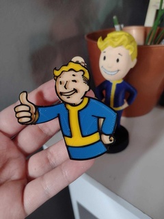 fallout vaultboy keychain fallout postapocalyptic vaultboy vaultec gaming gamer  3d print model - Mito3D