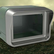 fallout wall style termal case hold raspberry pi & 35 screen vented computer 3 4 new vegas fww monitor terminal electronics 3d print model - Mito3D