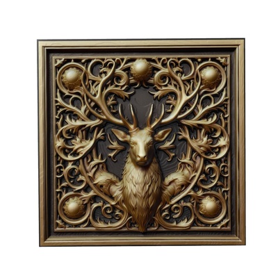 brache hirsch tier linderung kunst tiere yeggi mito3d büste google anhänger medaillon animal relief wall art mauer 3d print model - Mito3D