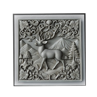 brache hirsch tier linderung kunst tiere yeggi mito3d büste google anhänger medaillon animal relief wall art mauer 3d print model - Mito3D