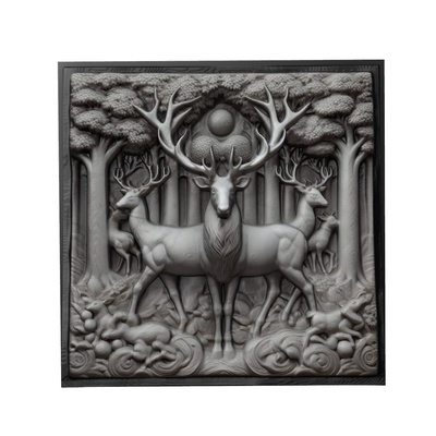 brache hirsch tier linderung kunst tiere yeggi mito3d büste google anhänger medaillon animal relief wall art mauer 3d print model - Mito3D