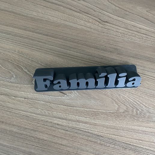 fam lia placa decorativo prato 3d texto familiar família identificação crachá etiqueta decoração 3D print model - Mito3D