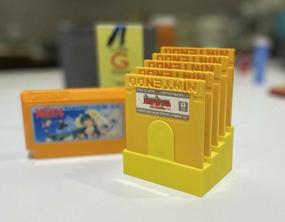 famicom disk system simple protector shelf case fds floppy retrogaming retro gaming video games consoles 3d print model - Mito3D