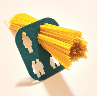 familia pasta porcionador hogar casa tallarines diseño fácil impresión rápido regalo idea cocina ayudante medición escala libra espaguetis linguini 3d print model - Mito3D